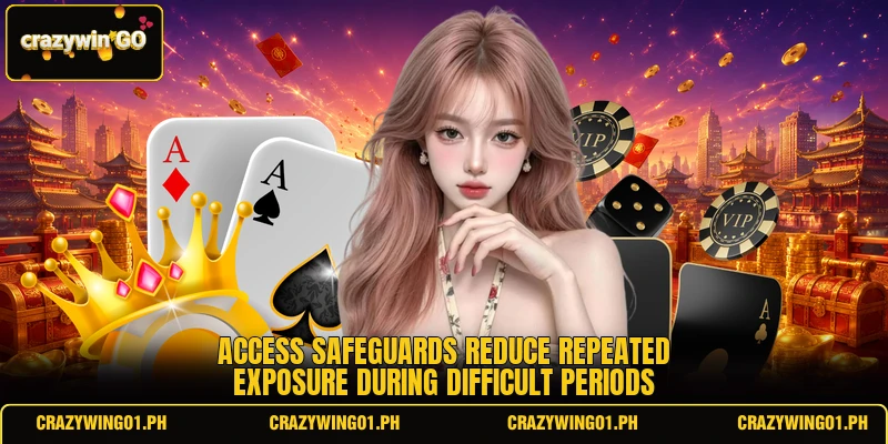 Access safeguards reduce repeated exposure during difficult periods