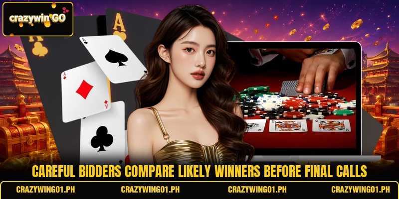 Careful bidders compare likely winners before final calls Careful bidders compare likely winners before final calls