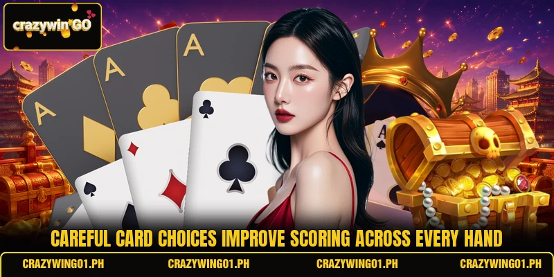 Careful card choices improve scoring across every hand