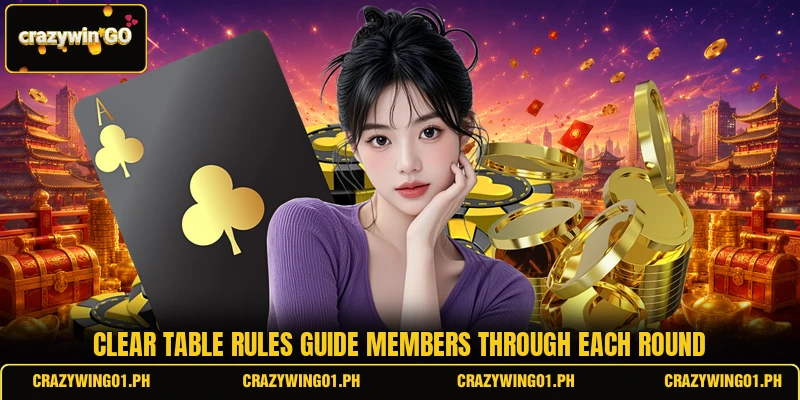 Clear table rules guide members through each round