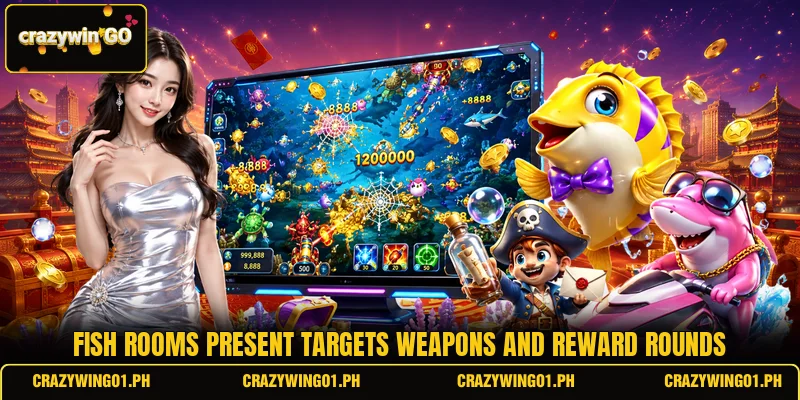 Fish rooms present targets weapons and reward rounds Fish rooms present targets weapons and reward rounds