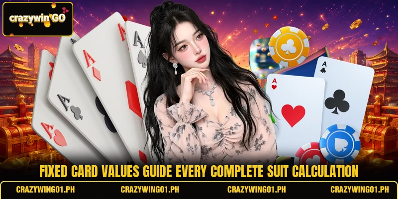 Fixed card values guide every complete suit calculation