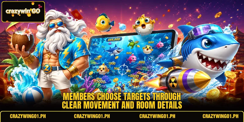 Members choose targets through clear movement and room details
