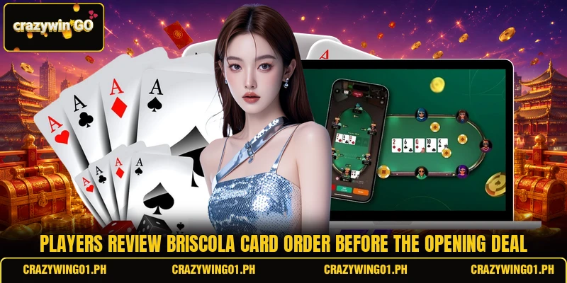 Players review briscola card order before the opening deal