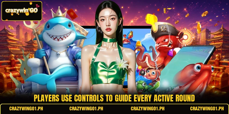 Players use controls to guide every active round