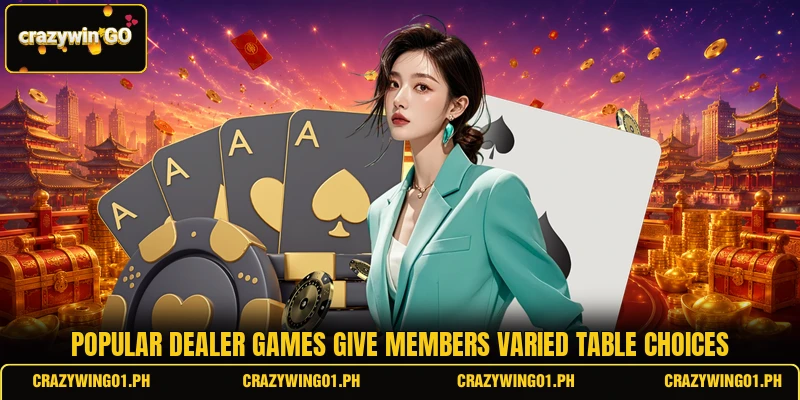 Popular dealer games give members varied table choices