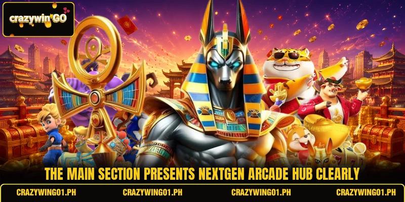 The main section presents NextGen Arcade Hub clearly The main section presents NextGen Arcade Hub clearly